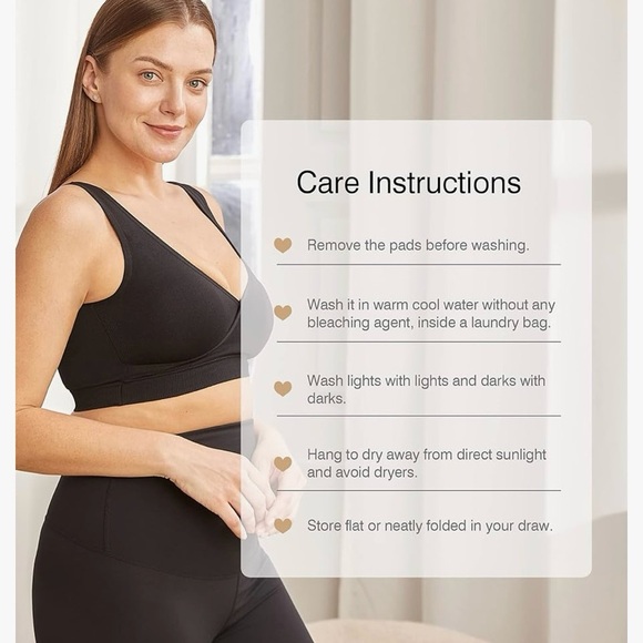 🎈Hofish Women’s Maternity Bra Black 3 Pack, Size Small, NIP - Picture 6 of 12